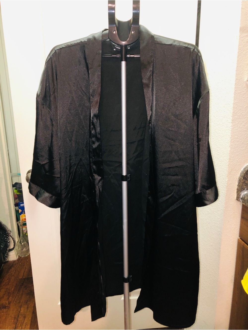 Women's Black Lightweight Open-Front Shirt Jacket